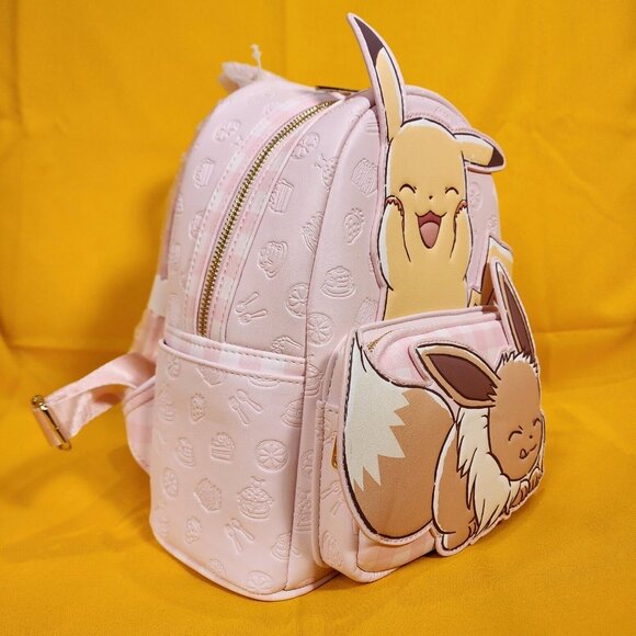 Loungefly Pokémon Cafe Pikachu & Eevee Pink Dessert Mini Backpack NEW main image 7